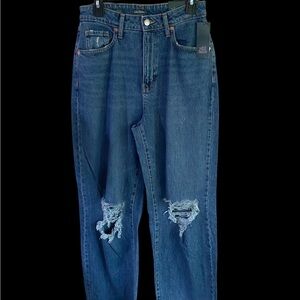 Distressed Blue Jeans